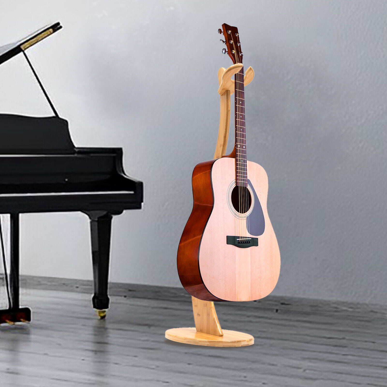 HOHOBLA 40.55" Bamboo Guitar Stand With Non-slip Pads For Guitar Bass Display Rack Home
