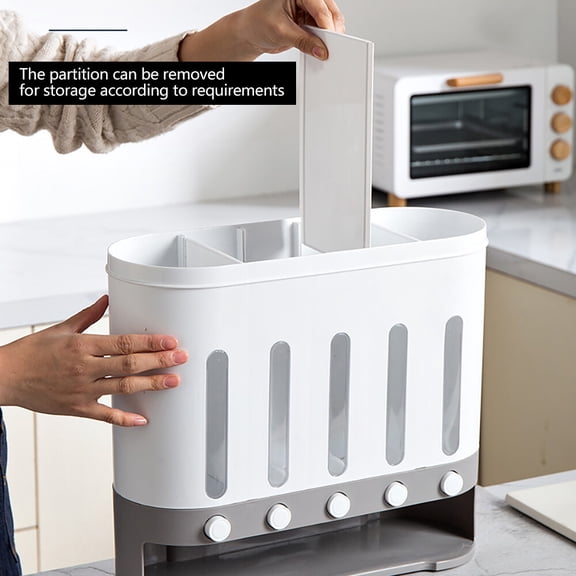 HOHOBLA 5 Compartments Kitchen Cereal Containers Storage Dry Food Containers Wall Mounted Dispenser 40*15*34cm Used in Homes, Kitchens, Countertops