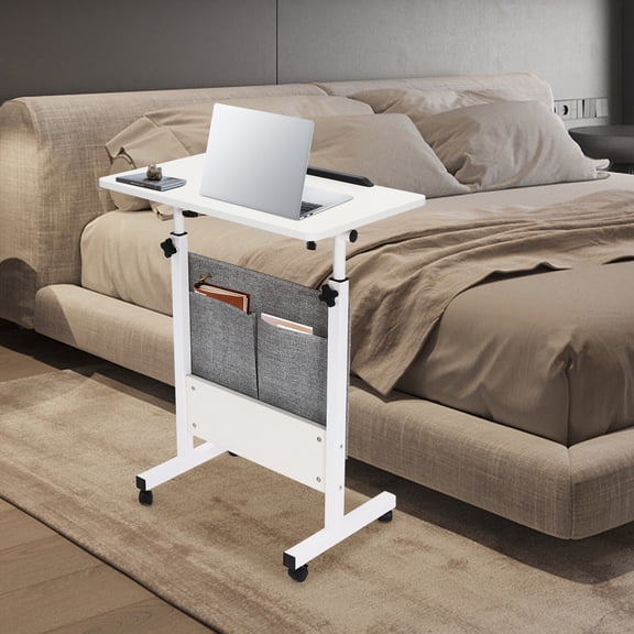 HOHOBLA Adjustable Height Rolling Laptop Desk with Storage - Versatile Office Table