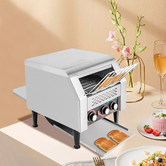 HOHOBLA Commercial Toasting Bread Bagel Home Countertop Conveyor Toaster 300PCS Per Hour 110V 2200W for CafS, Buffets, Coffee Shops