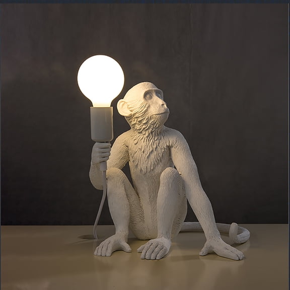 HOHOBLA Creative Resin Sitting Monkey Table Lamp Hanging Wall Light For Bedroom