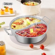 HOHOBLA Double-Flavor Hot Pot with Divider & Clear Lid, 1.85 Gallon Capacity