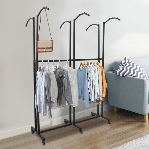 HOHOBLA Floor Standing 6 Arc Arms Garment Rack Clothing Display Rack Adjustable Height