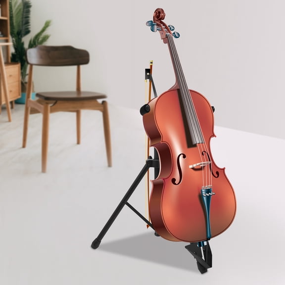 HOHOBLA Home Black Cello Stand Adjustable Foldable Stand For Cello With Hook For Bow