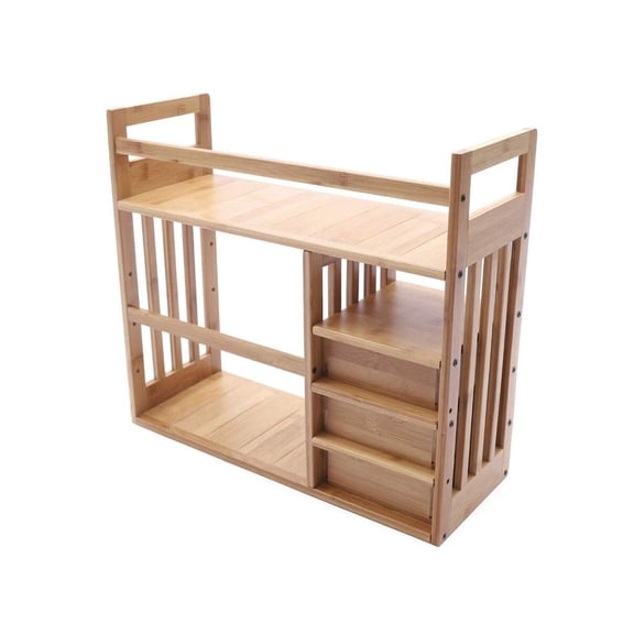 HOHOBLA LOYALHEARTDY-BTG Bamboo Desktop Bookshelf Organizer, Adjustable Office Desk Storage Shelf Rack[Best Gift For Family&Friends]