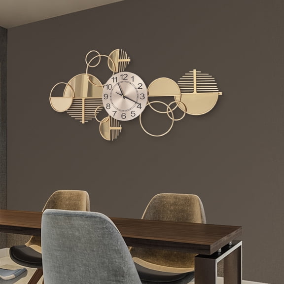 HOHOBLA Large Luxury Gold Wall Clock Nordic Style Metal Clocks Home Living Room Decor for Studies, Offices, Bedrooms