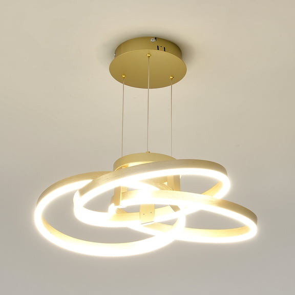 HOHOBLA Modern LED Ceiling Light,3 Ring LED Chandelier Lighting Fixture Dimmable LED Hanging Lamp Pendant Light with Remote Dimming Chandelier for Dining Room,Entryway Kitchen