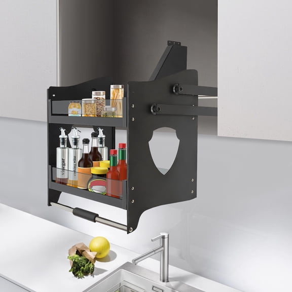 HOHOBLA Pull Down Shelf Upper Kitchen Wall Cabinet Storage Organizer 22.05*11.02*20.87 in for Kitchens, Bars, Coffee Cabinets