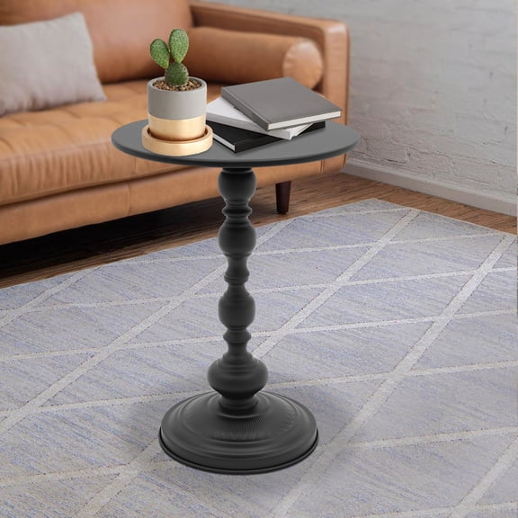 HOHOBLA Retro  Round Side Table Carbon Steel Sofa End Table Living Room Bar Coffee Table