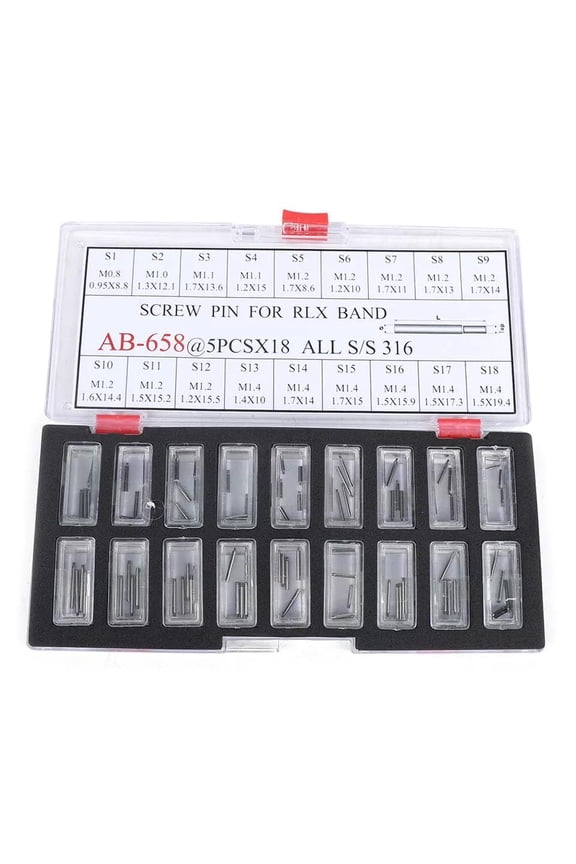 Screw Pins Links for Watch Bands Accessory Size Kit, 90 Screw Pin Link 316 Stainless Steel, Repair Quick Release Spring Bars