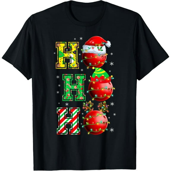 HOHOHO Santa Elf Reindeer Bowling Balls & Christmas Lights T-Shirt