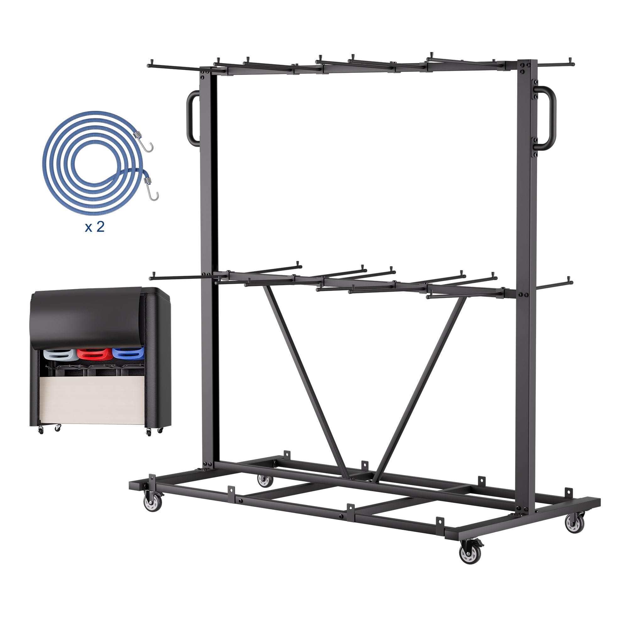 Soft Rack Chair HOHYN Folding Chair Rack, 1000 LBS Load Rating, Heavy-Duty Chair Cart ...