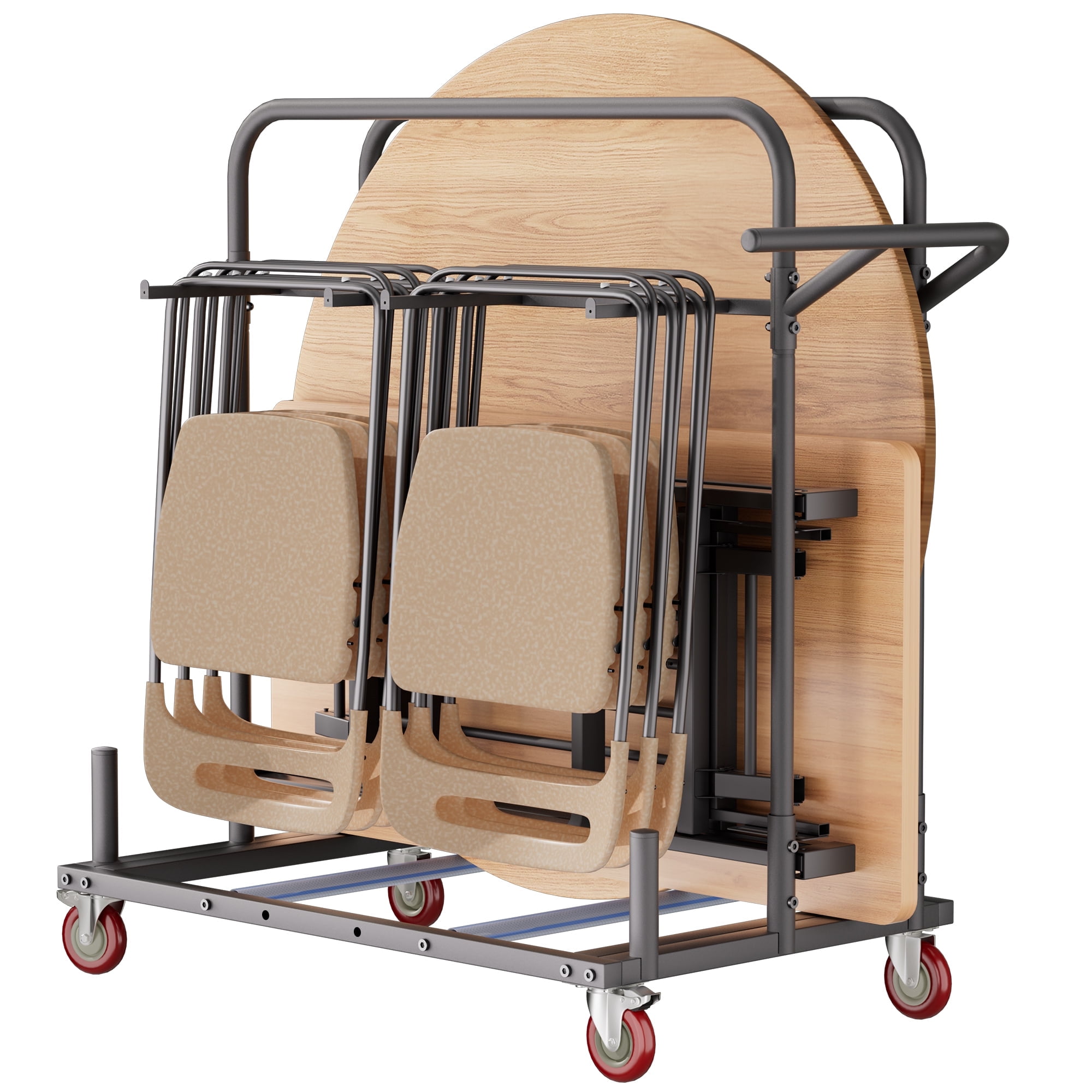 HOHYN Folding Table Truck, 1800 Lb Load Rating Heavy-Duty Hand Cart With 5-Inch Swivel Wheels, Extra Large Load Rating Utility Cart,Storage, Home, Party Events, Hotel - Black Dolly For Garage