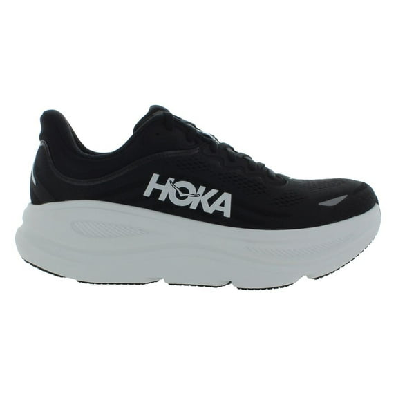 HOKA Bondi 9 Wide Mens Shoes Size 9.5, Color: Black/White