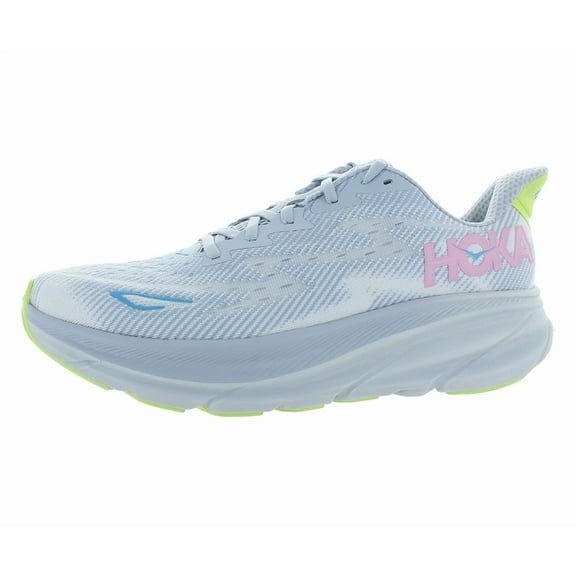 HOKA Clifton 9 Wide Womens Shoes Size 8.5, Color: Gull/Sea Ice