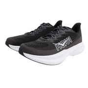 Hoka Mens Mach 6 Sneaker, Black/White, 11.5