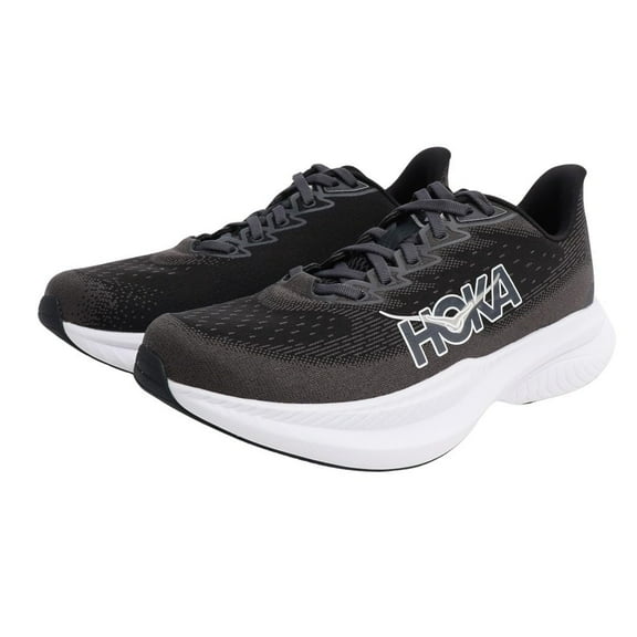 Hoka Men's Mach 6 Sneaker, Black/White, 11.5