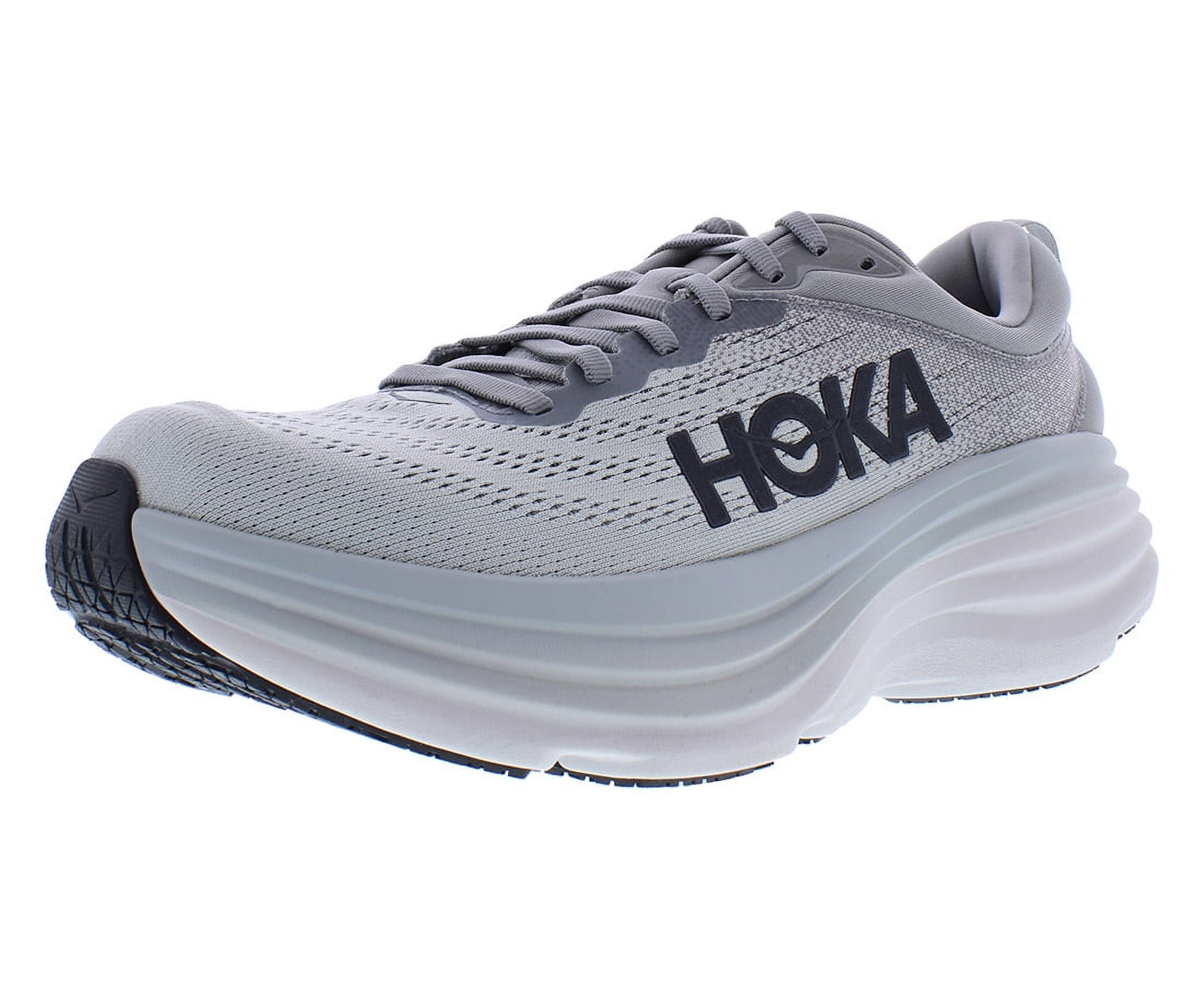 HOKA Bondi 8 Mens Shoes Size 10, Color: Sharkskin/Harbor Mist
