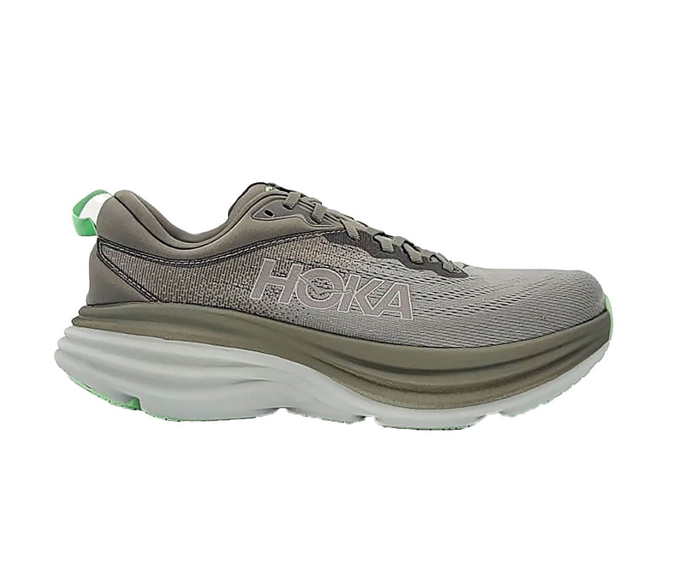 HOKA ONE ONE Bondi 8 Mens Shoes Size 9, Color Olive Haze/Mercury