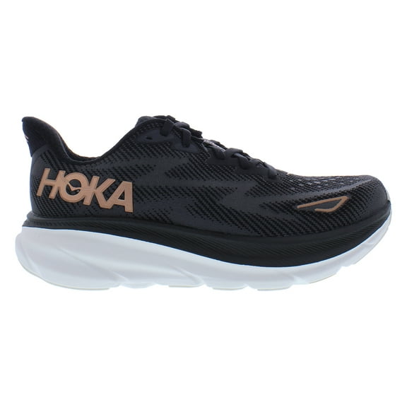 HOKA Clifton 9 Womens Shoes Size 6.5, Color: Black/Rose Gold