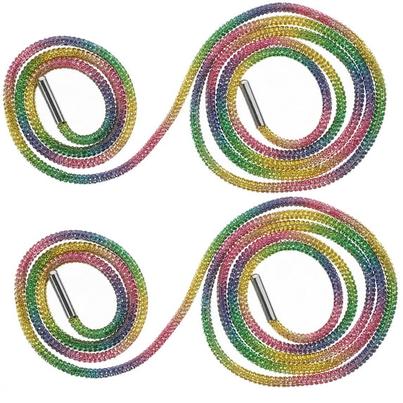 HOKARUA 1 Pair Rhinestone Shoe Laces Bling Shoelaces Glitter Shoe Laces Crystal Shoelaces for Casual Shoes