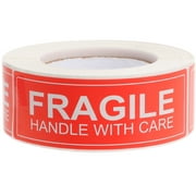HOKARUA 1 Roll of Fragile Handle With Care Sticky Label Stickers Warning Labels Shipping Tape for Shipping Packing