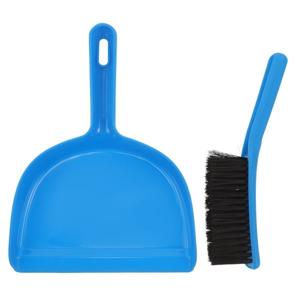 CRAFTHROU Cleaning Broom Dustpan Set Blue 1Set 10.2x7.9x2.4In