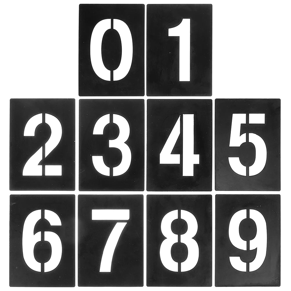 HOKARUA 1 Set Number Stencils Large Stencil Signs DIY Numbers 0-9 ...