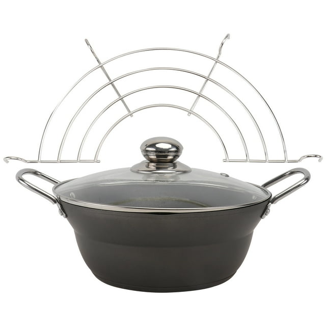 HOKARUA 1 Set Tempura Frying Pot Japanese Style Deep Fryer Pan with Oil