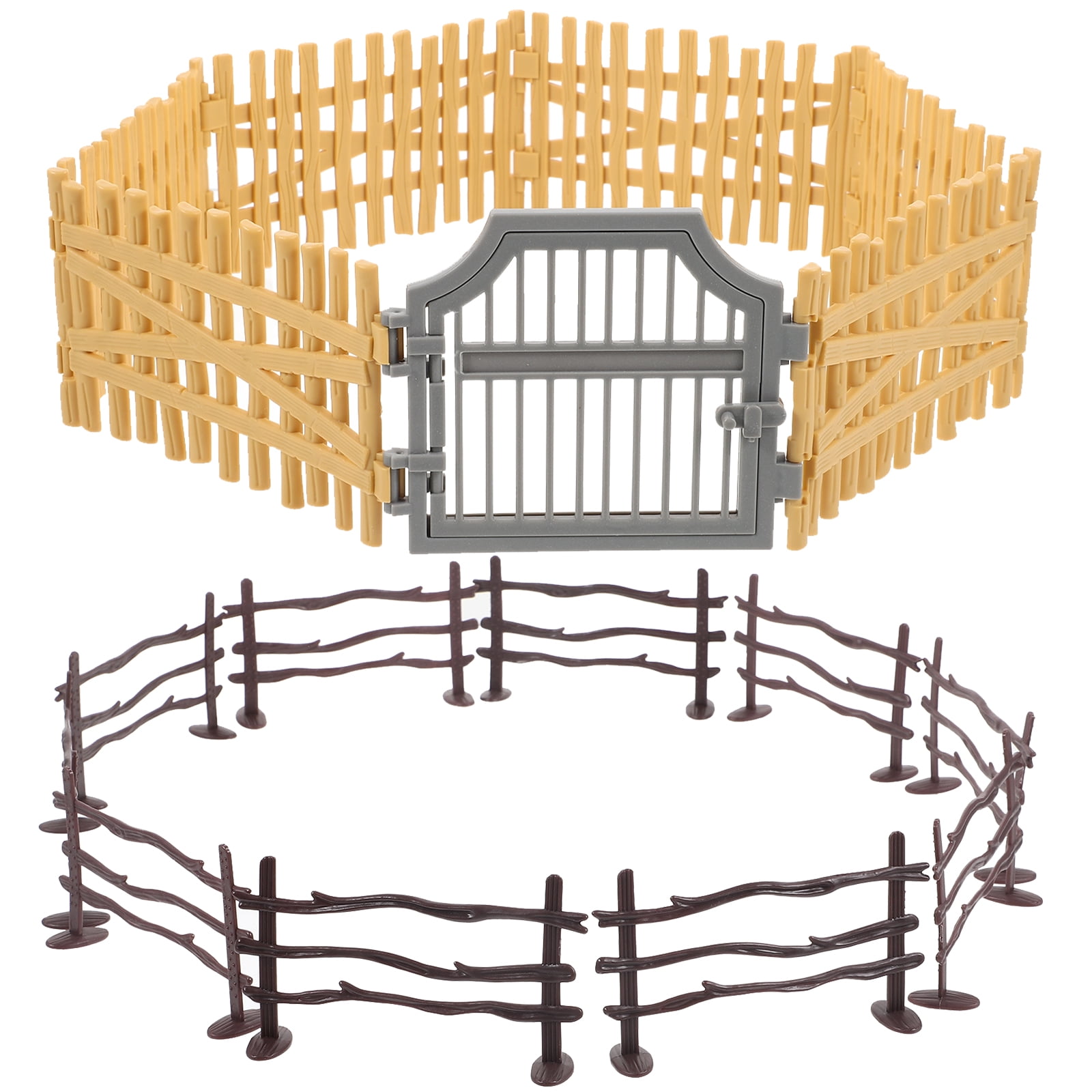 HOKARUA 1 Set of Plastic Fence Toy Miniature Farm Fence Toy Fence Panel