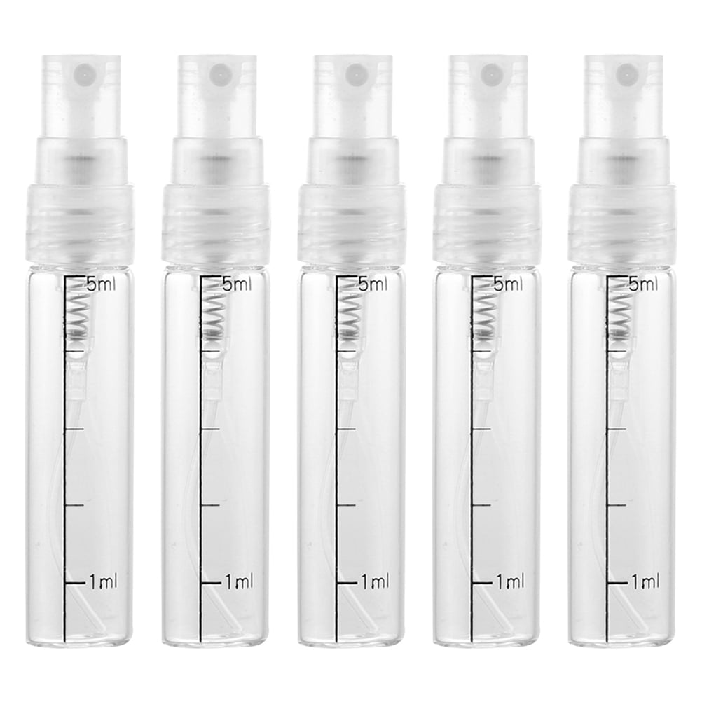 HOKARUA 10 Pcs 5ml Scale Spray Bottle Glass Small Empty Spray Bottle Perfume Liquid Dispenser