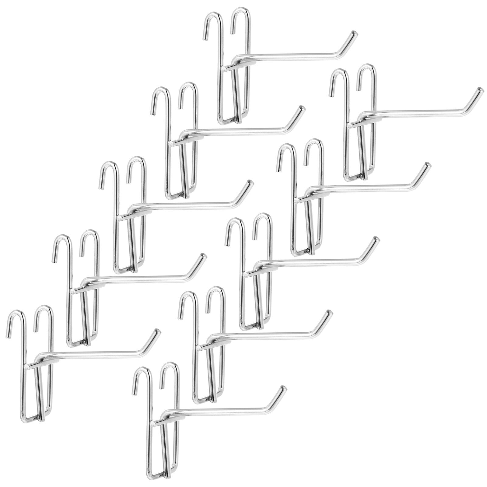 HOKARUA 10 Pcs Grid Pegboard Hooks Slatwall Iron Hooks Universal Slat Board Hooks