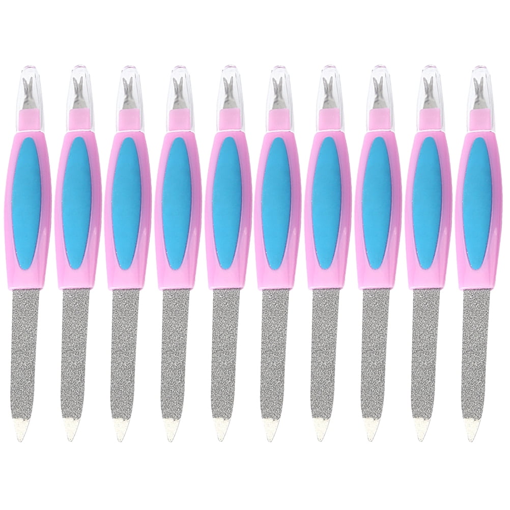 HOKARUA 10pcs Double Sided Nail File Manicure Pedicure Finger Dual