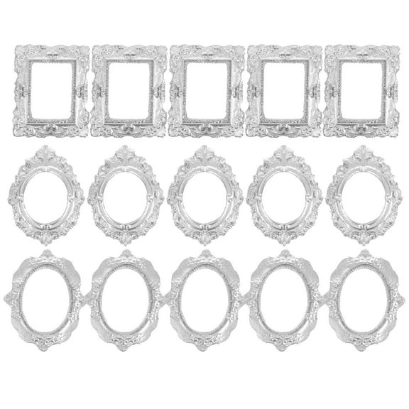 HOKARUA 15pcs DIY Miniature Photo Frames Resin DIY Photo Frames Mini Vintage Photo Frames