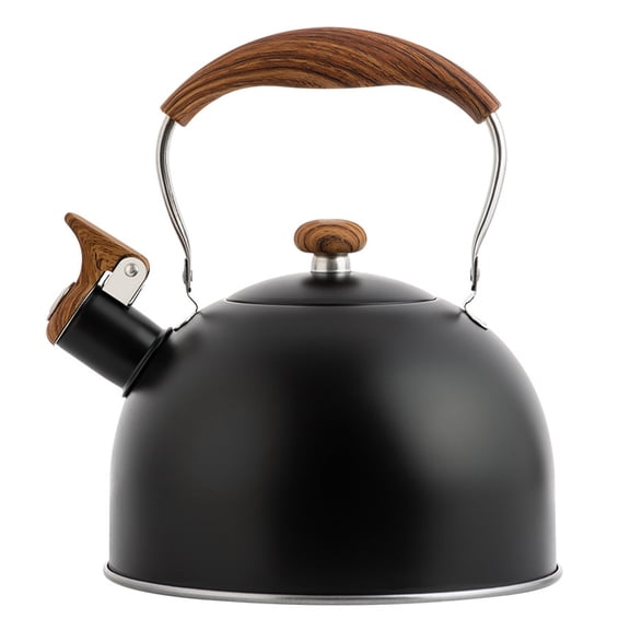 HOKARUA 2.5L Whistle Tea Kettle with Wooden Handle, Kitchen Water Boiling Pot for Home Cooking