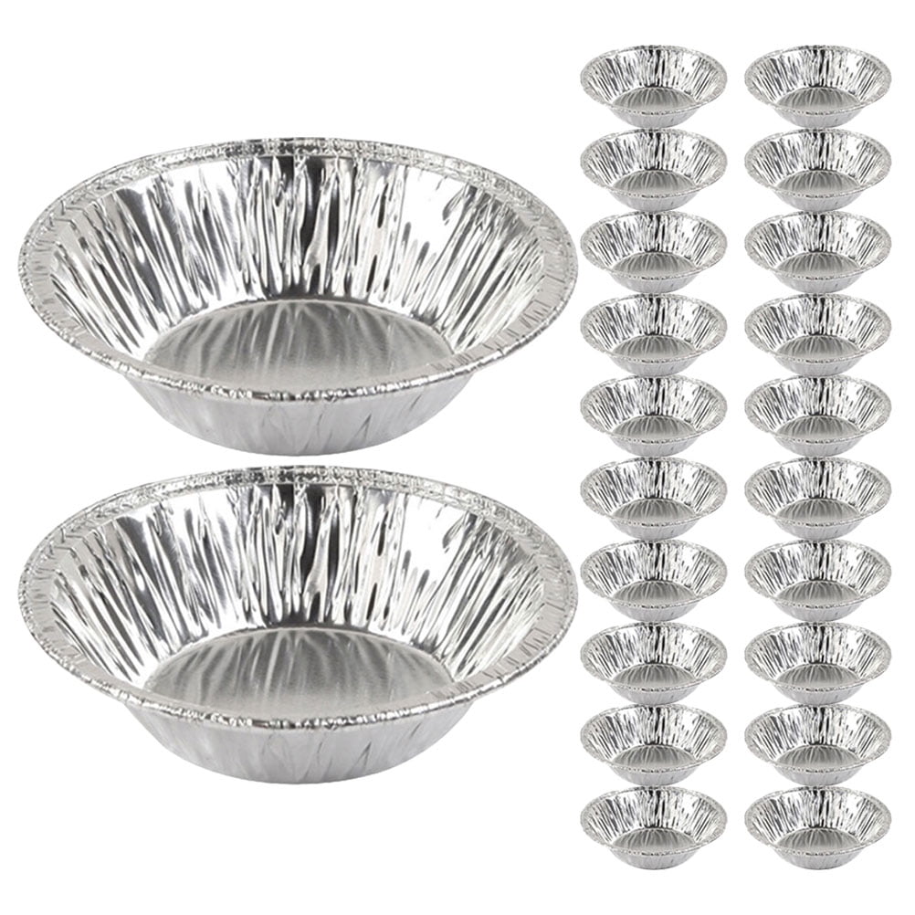 HOKARUA 200Pcs Tin Foil Egg Tart Trays Foil Pie Trays Cake Tins Baking