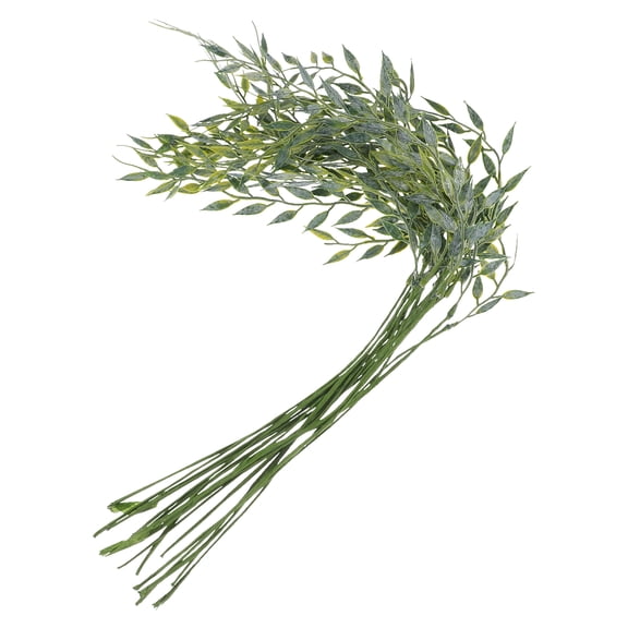HOKARUA 20pcs Fake Salix Leaves Branches Simulated Salix Leaf Picks Artificial Faux Salix Leaves Stems