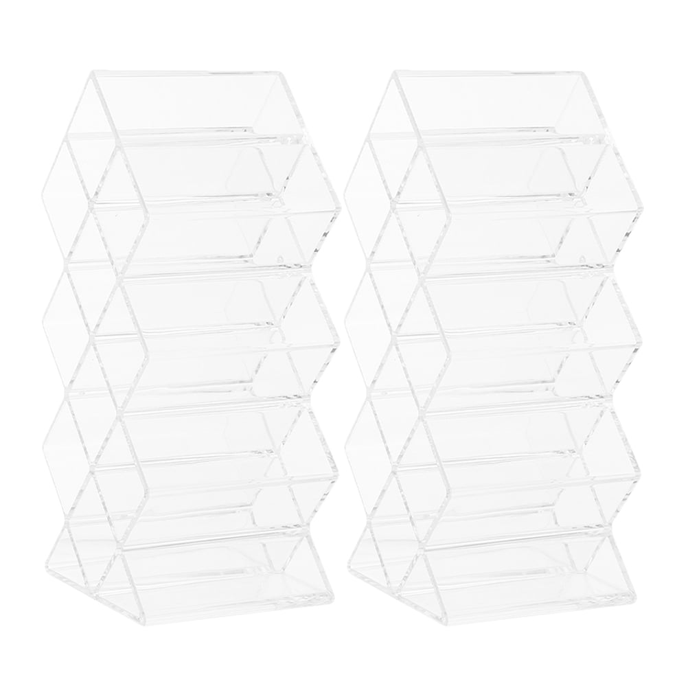 HOKARUA 2Pcs Clear Acrylic Lip Gloss Lipstick Holder Desktop Lip Gloss