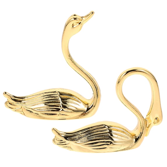 HOKARUA 2pcs Metal Swan Statue Swan Sculpture Decor Swan Table Decorations Elegant Swan Figurine
