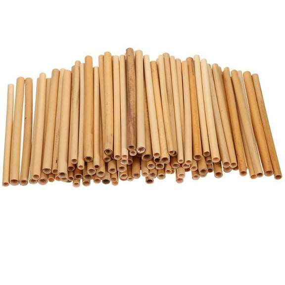CRAFTHROU Party Straw Reed Drinking Straws Light Brown 50Pack For Home And Office Use