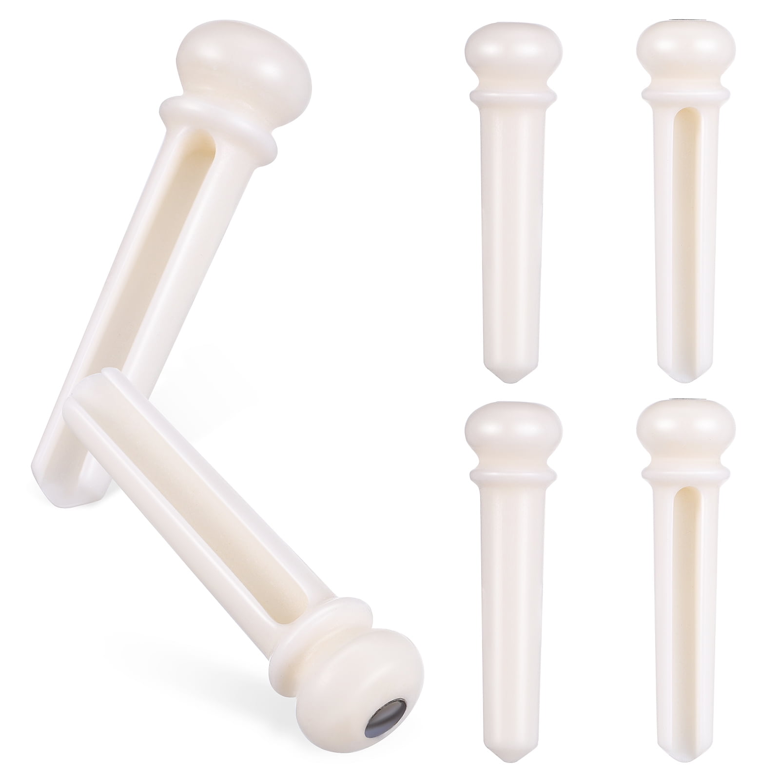 HOKARUA 6pcs Guitar Bridge Pins Bone Guitar String Pegs Acoustic