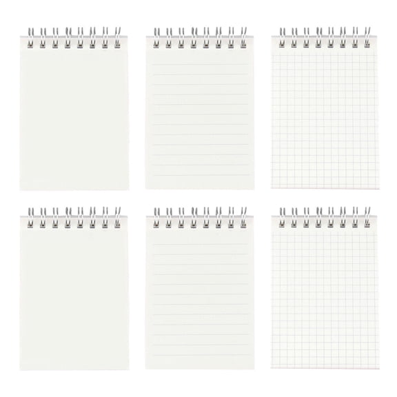 HOKARUA 6pcs Portable Mini Notepads Multipurpose Note Pads Office Stationery (As Shown)