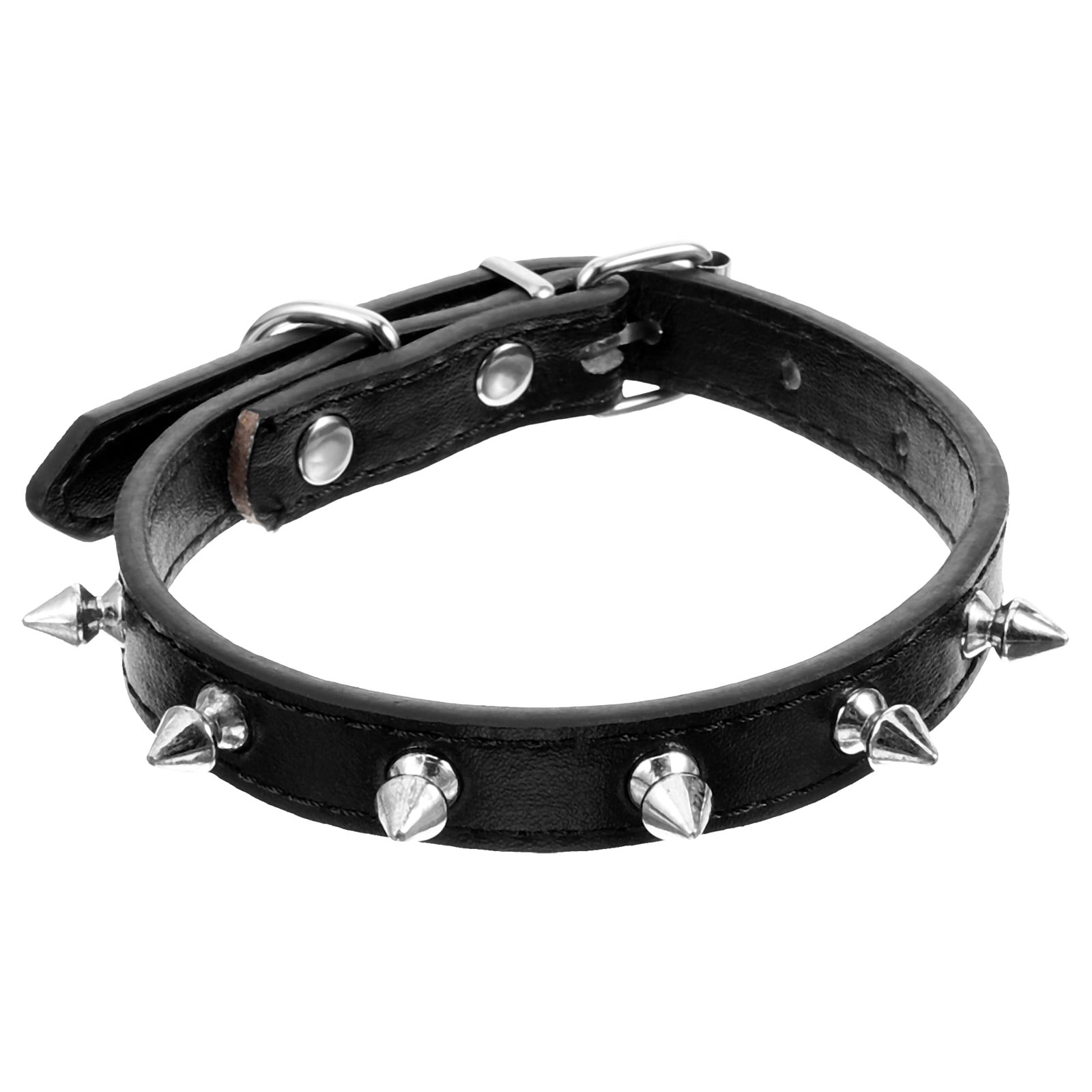 HOKARUA Spiked Dog Collar Leather Rivet Spike Stud Studded Cat Collars