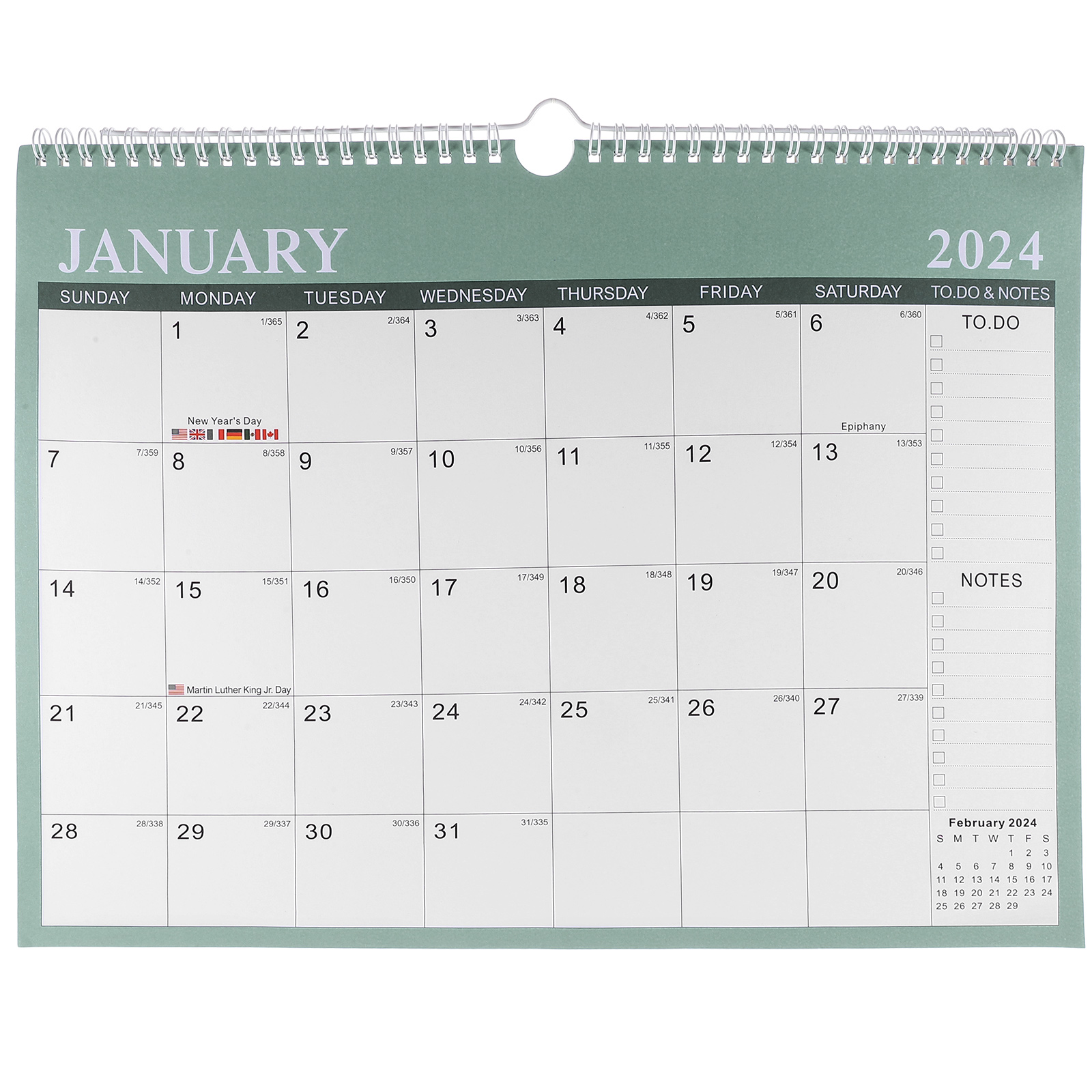HOKARUA Wall Calendar English Calendar Desktop 2024 2025 Calendar