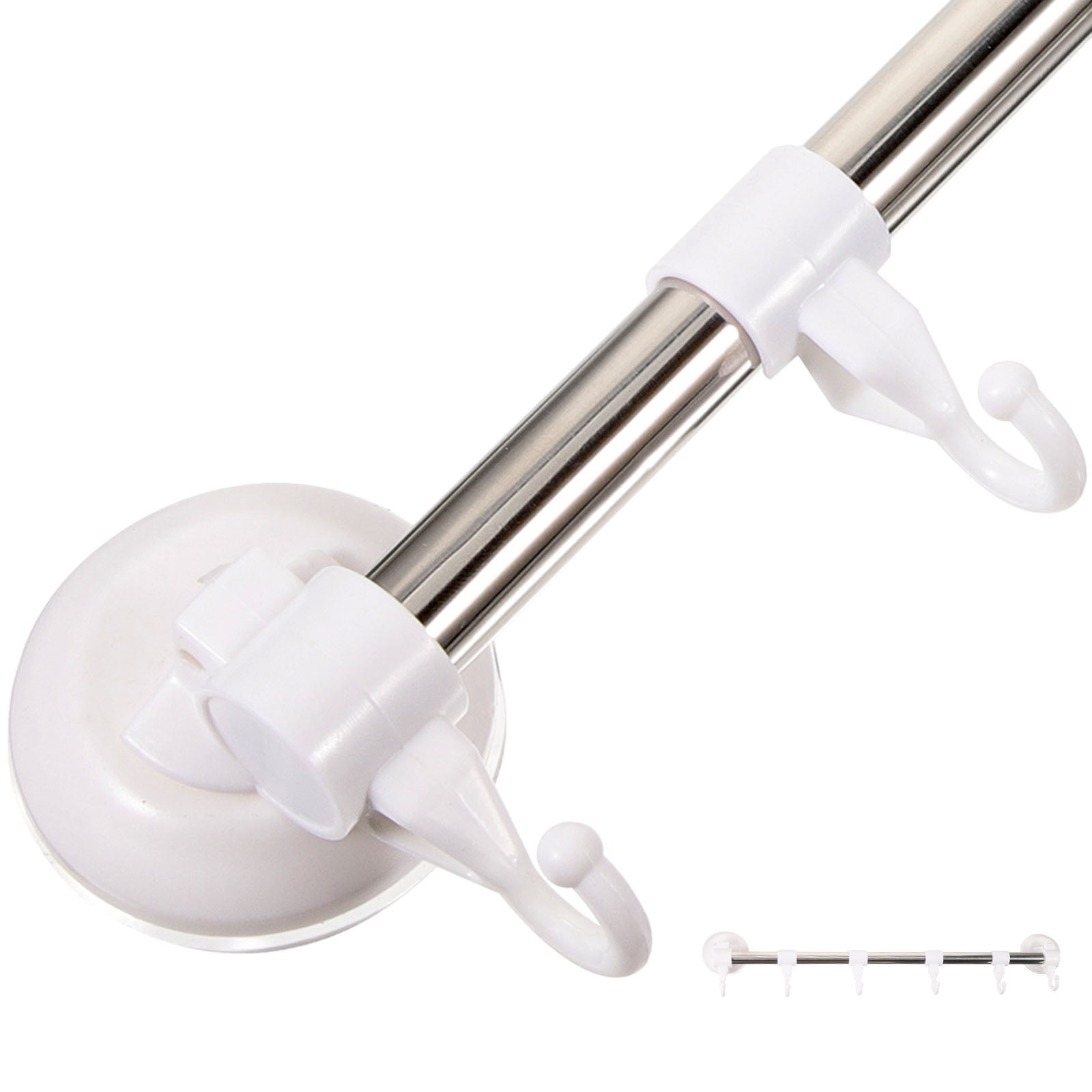 HOKARUA Wall Mount Towel Rack Adjustable Towel Bar Suction Cup Towel