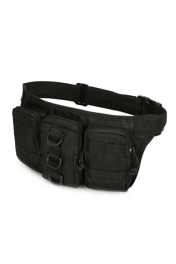 Waterproof Fanny Pack Waist Bag Travel Pouch Phone Holder Running Belt With Separate Pockets Adjustable Band For Workout Vacation Hiking (Black)