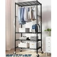 thumbnail image 1 of HOKEEPER 35"x18"x81" Heavy Duty Rolling Wire Garment Rack Clothes Rack with Shelves, Adjustable Clothing Rack with Wheels Hooks, Portable Freestanding Closet Rack for Hanging Clothes, Max Load 725LBS, 1 of 8
