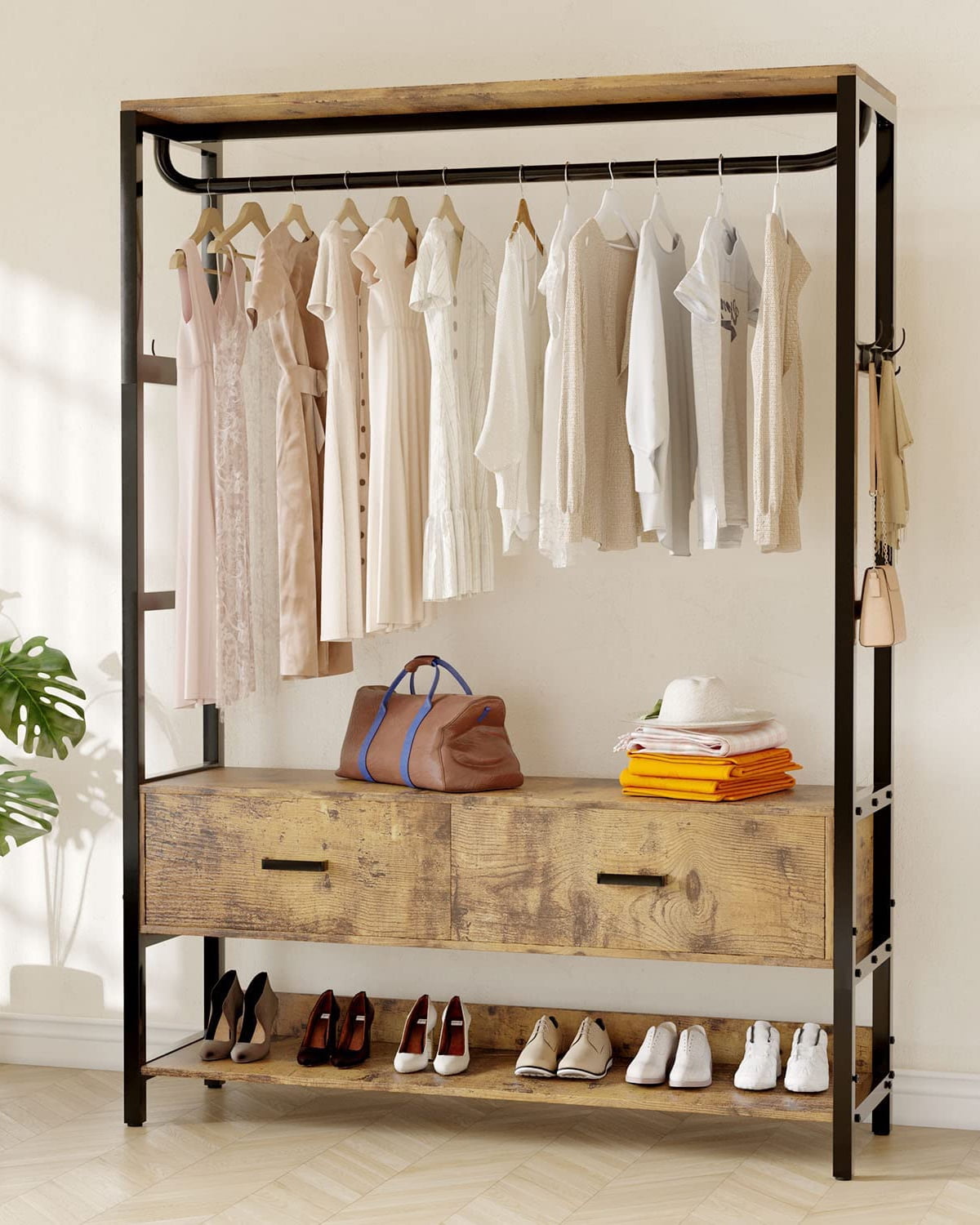 HOKEEPER 520lbs Heavy Duty Freestanding Closet Organizer with Shelves