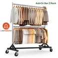 thumbnail image 1 of HOKEEPER 550lb Load Commercial Industrial Grade Heavy Duty Z-Base Garment Rack with Add-On Clothes Hanging Bar, Height Adjustable Clothing Rack Silver, 1 of 9