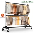 thumbnail image 1 of HOKEEPER 550lb Load Commercial Industrial Grade Heavy Duty Z-Base Garment Rack with Add-On Clothes Hanging Bar, Height Adjustable Clothing Rack Black, 1 of 8